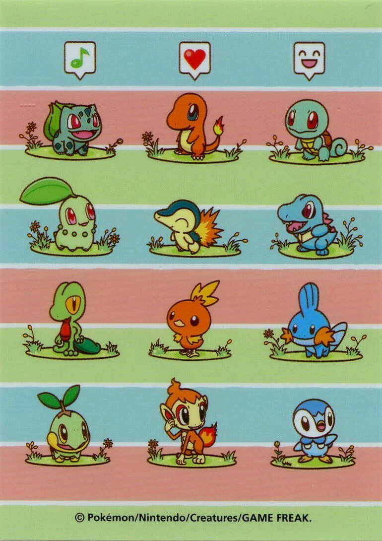 Kanto, Johto, Hoenn & Sinnoh Starters